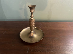 Vintage heavy brass candlestick holder