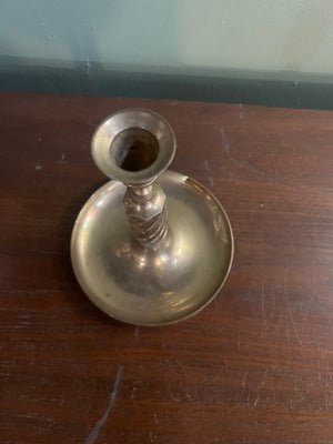 Vintage heavy brass candlestick holder