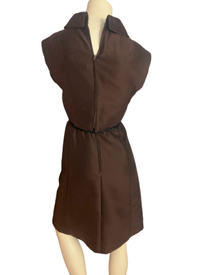 Vintage 60's brown Joan Leslie fitted dress S