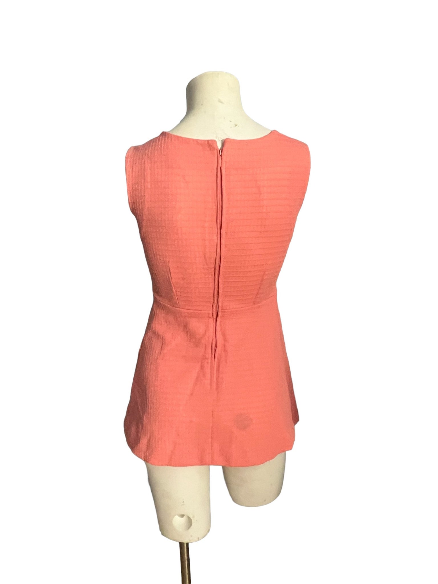 Vintage peach polyester tunic mini dress S