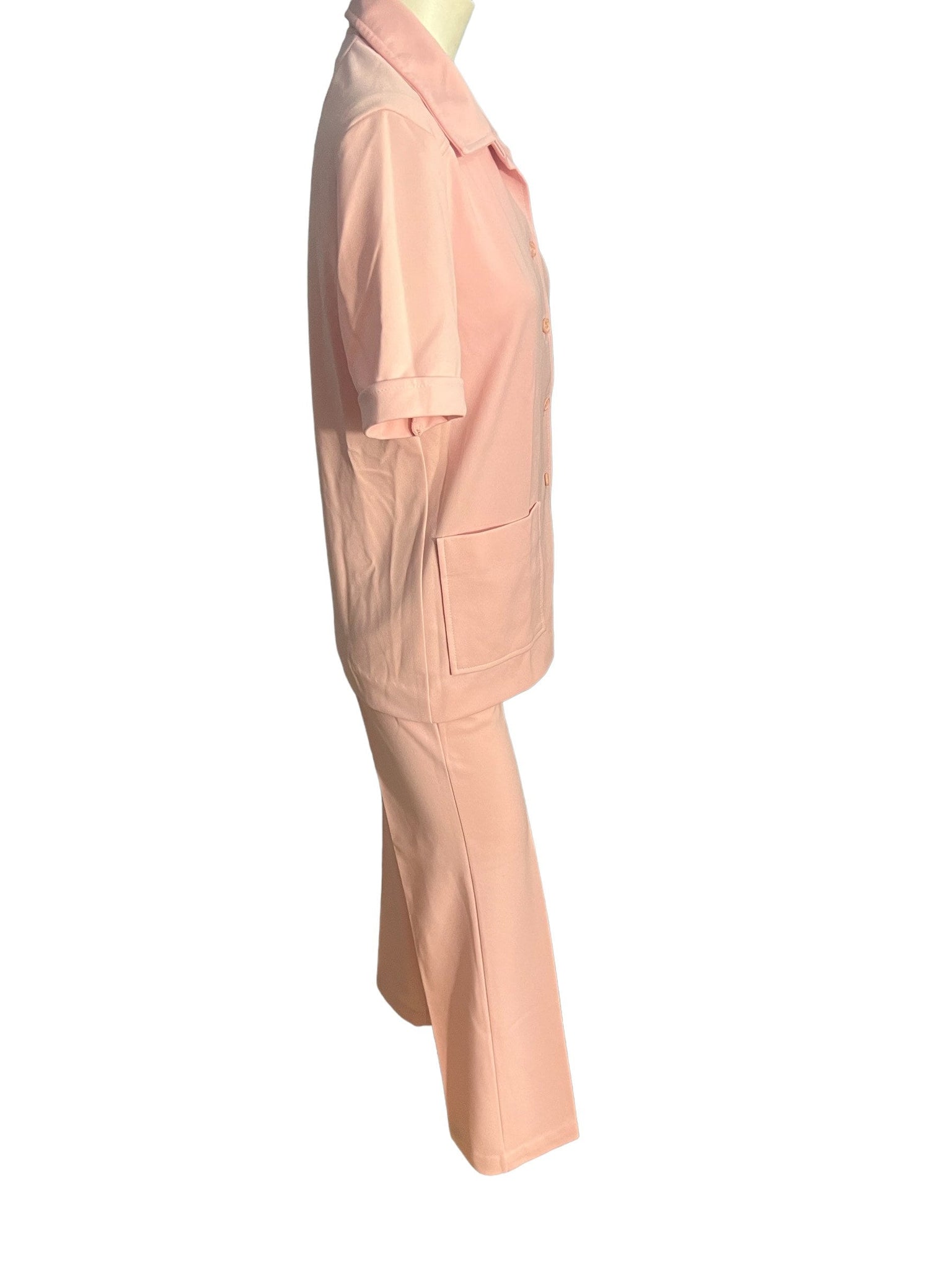 Vintage 70's pink women's leisure suit M Cos Cob