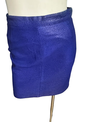 Vintage 80's purple leather mini skirt M Erez Sport M