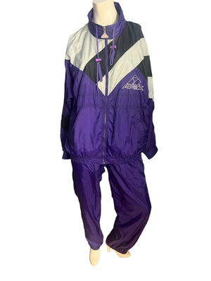 Vintage purple track suit ski suit Apex L