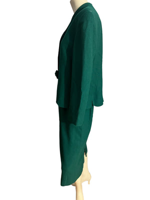 Vintage green 80's Herbert Grossman power suit 14