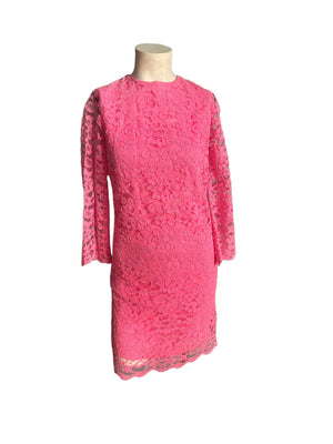 Vintage pink lace 60's dress S handmade