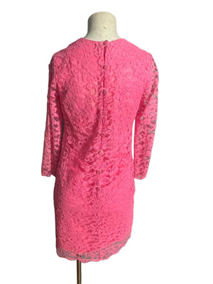 Vintage pink lace 60's dress S handmade