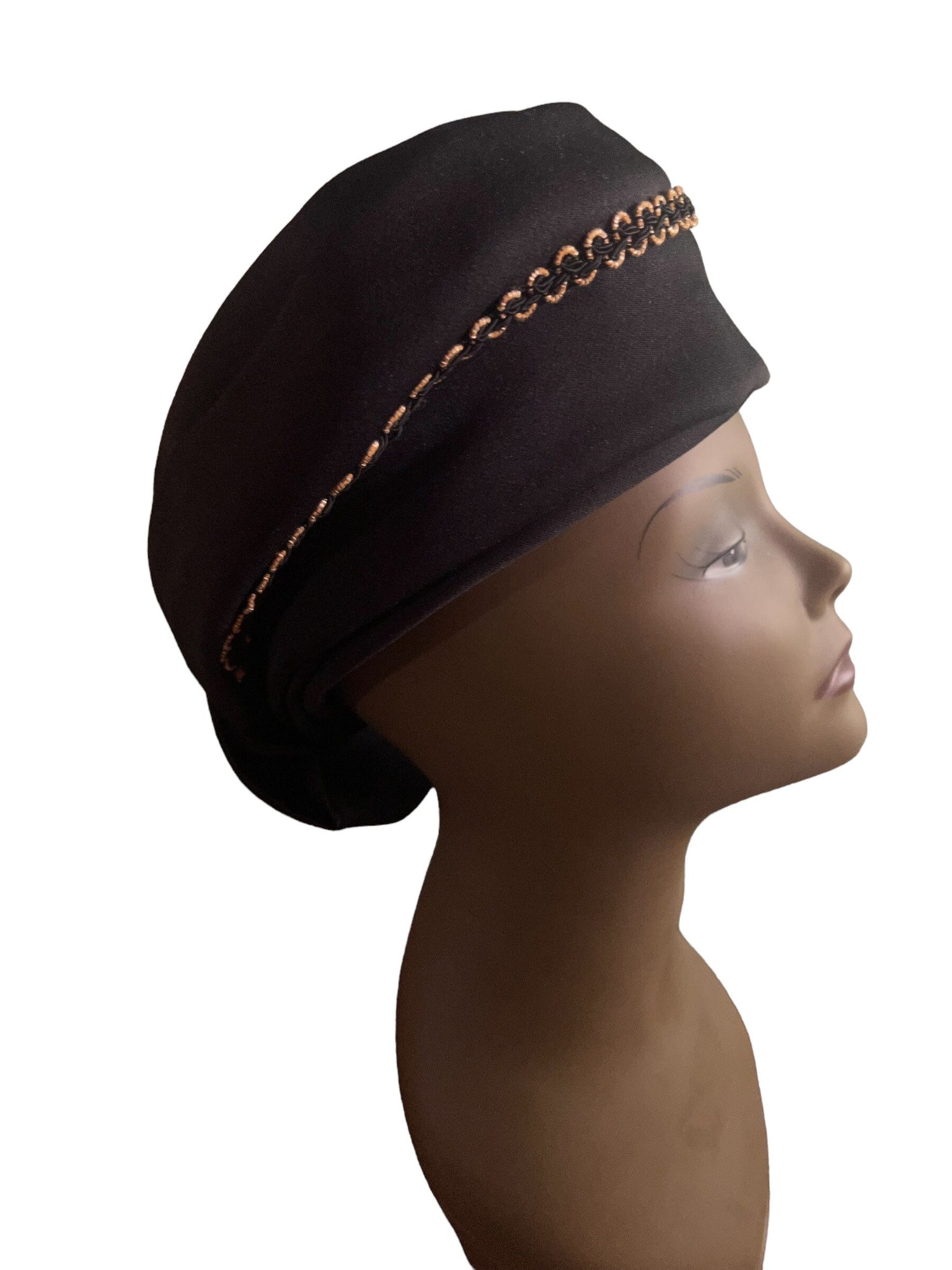 Vintage 60's cloche black hat