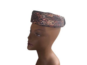 Vintage 60's metallic pillbox hat