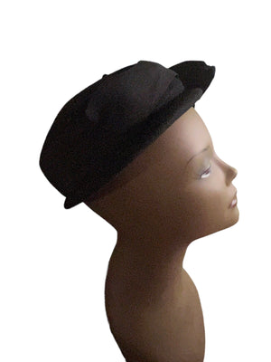 Vintage 60's black hat with rhinestones