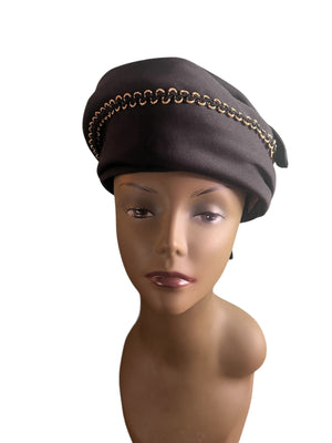 Vintage 60's cloche black hat