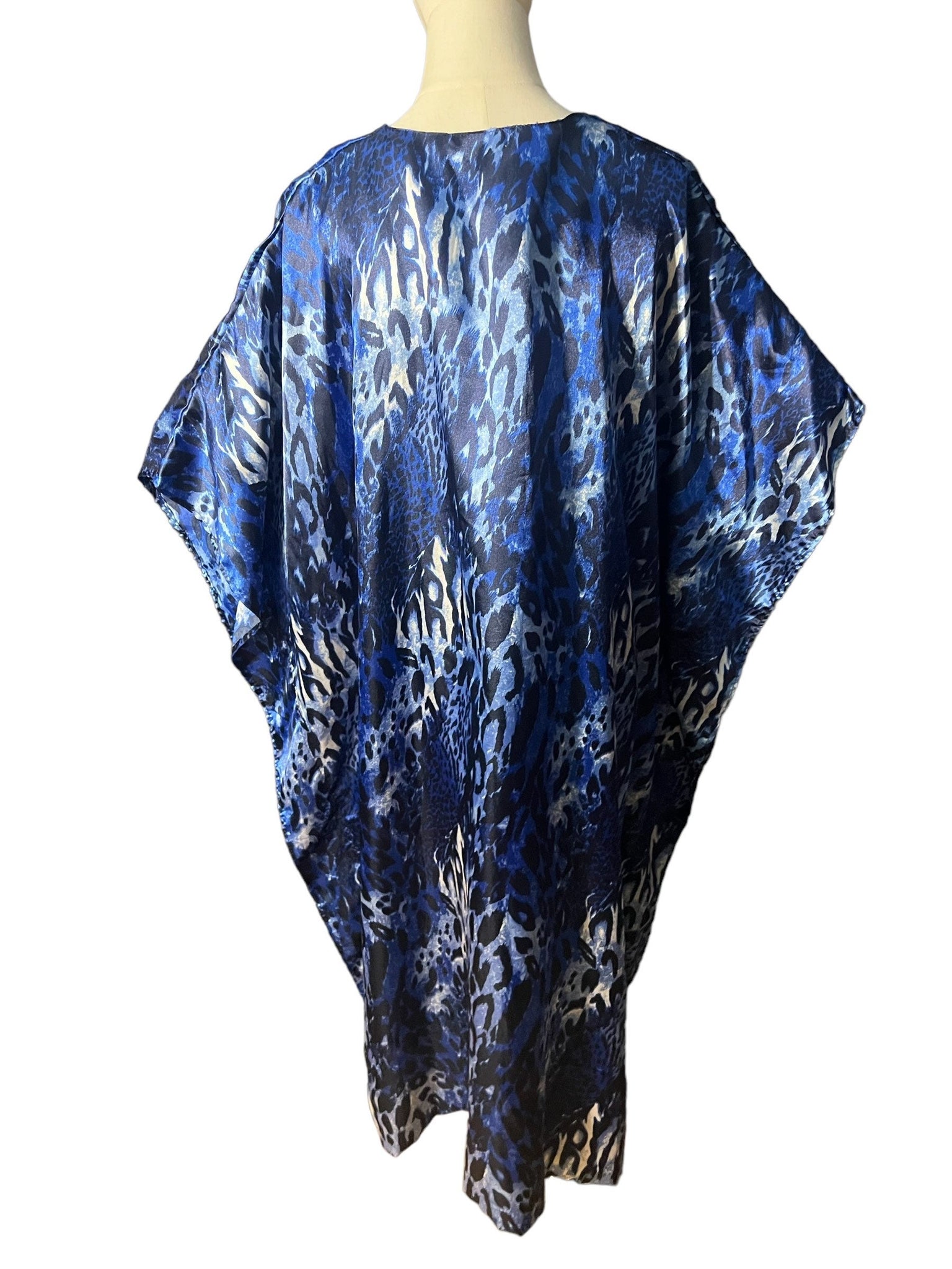 Vintage blue leopard caftan Bobbie Brooks one size