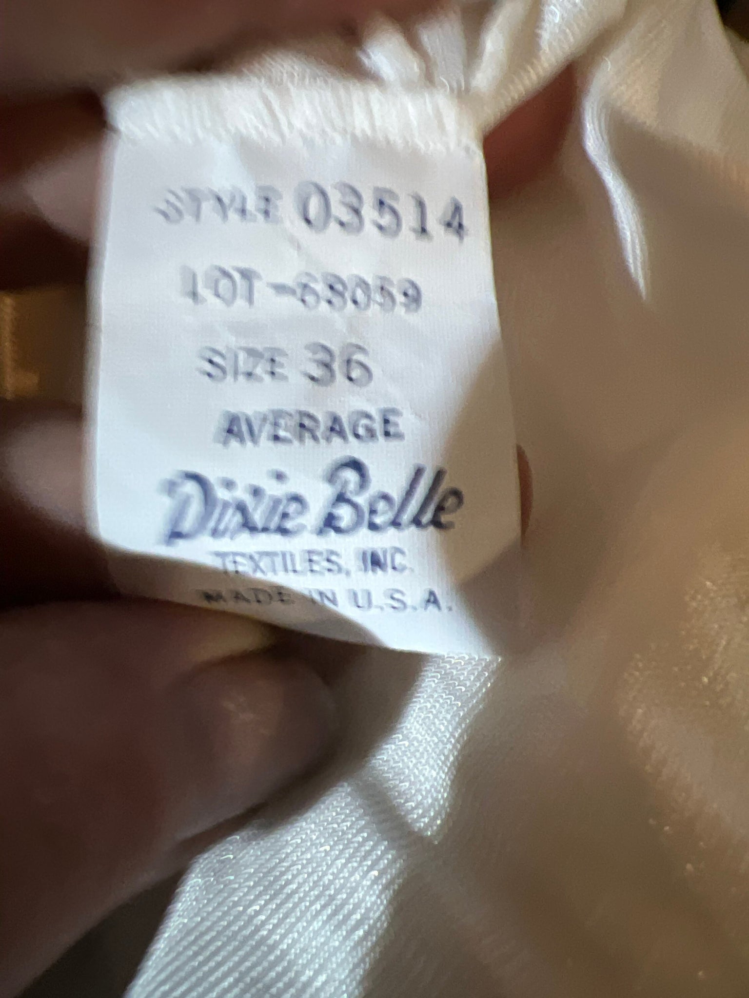 70's white full slip Dixie Belle 36