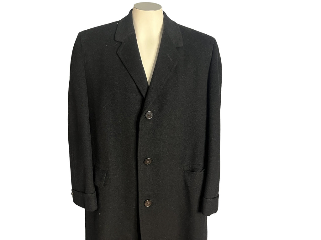 Vintage 50's cashmere black men's overcoat