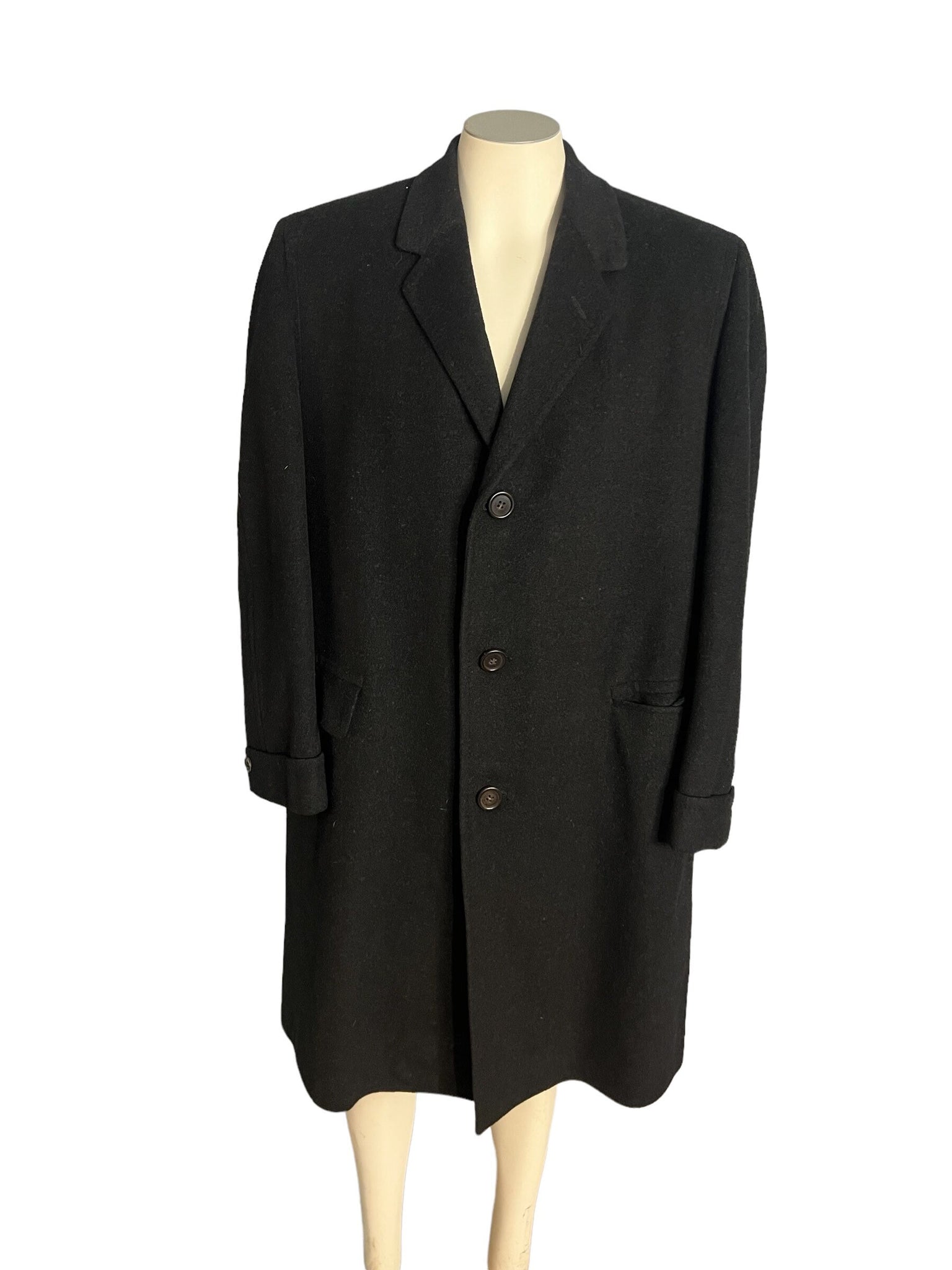 Vintage 50's cashmere black men's overcoat