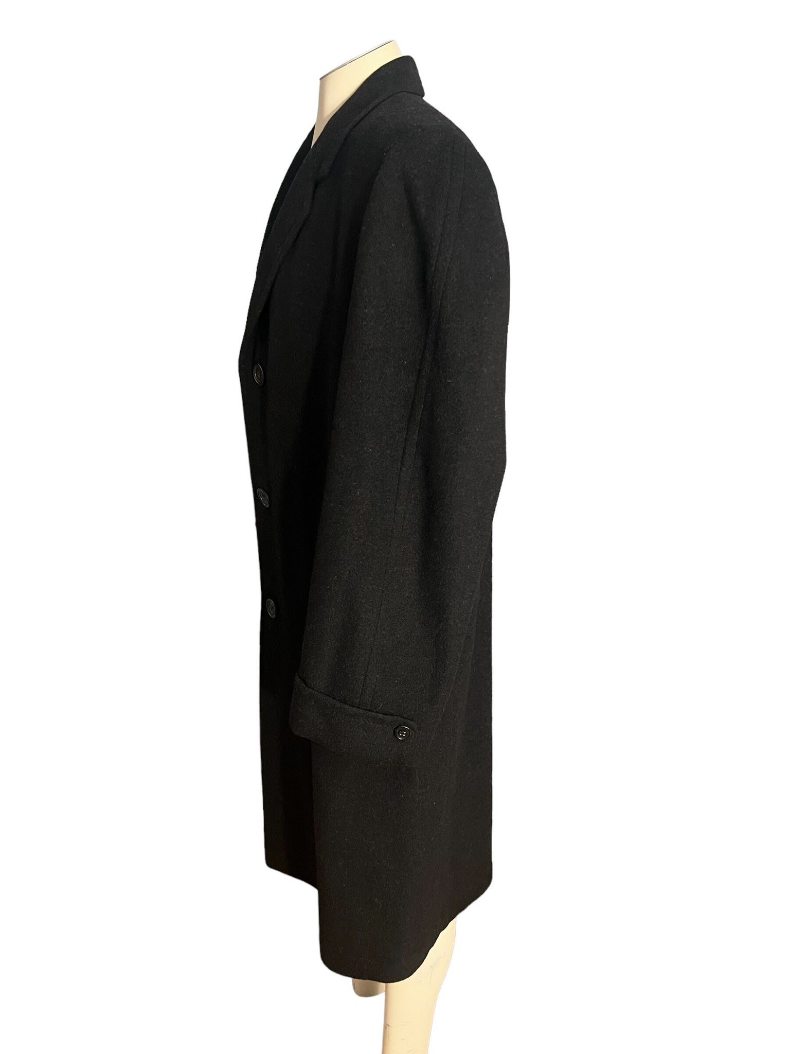 Vintage 50's cashmere black men's overcoat