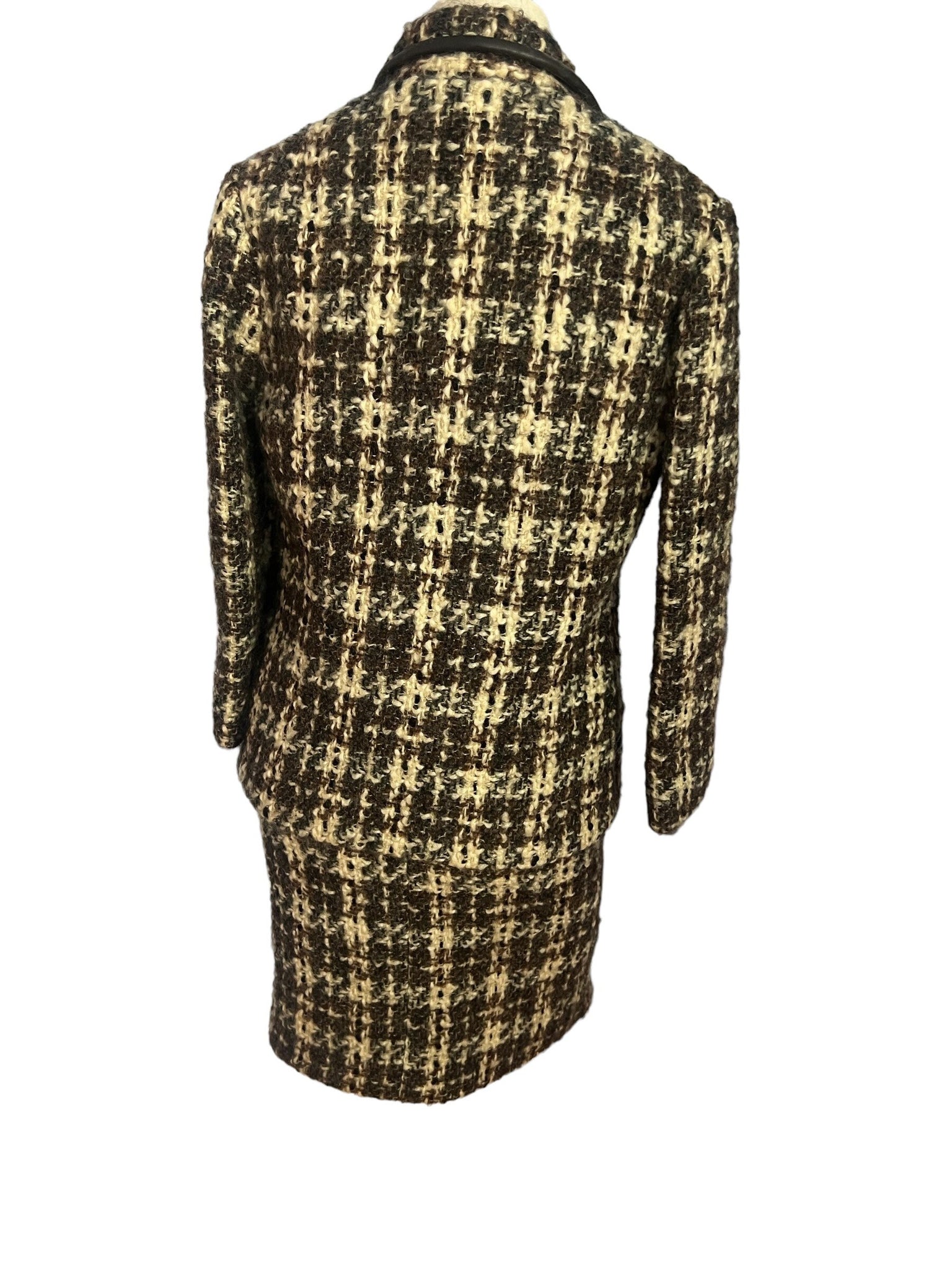 Vintage 60's plaid wool suit dress S XS