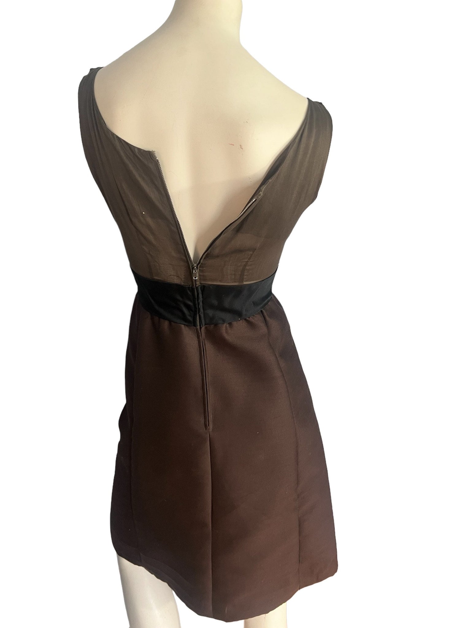 Vintage 60's brown Joan Leslie fitted dress S