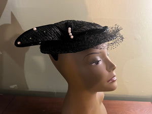 Vintage 50's hat black