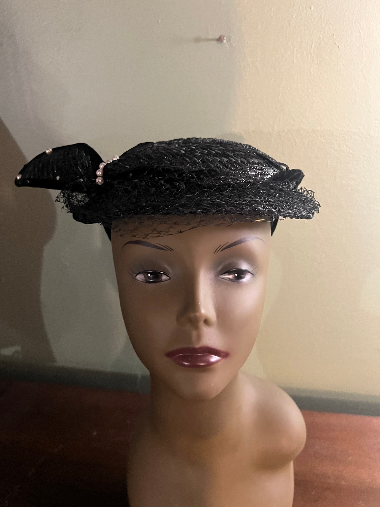 Vintage 50's hat black