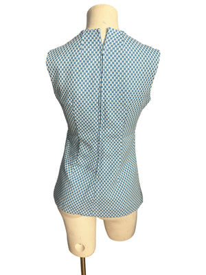 Vintage 70's blue check tunic M