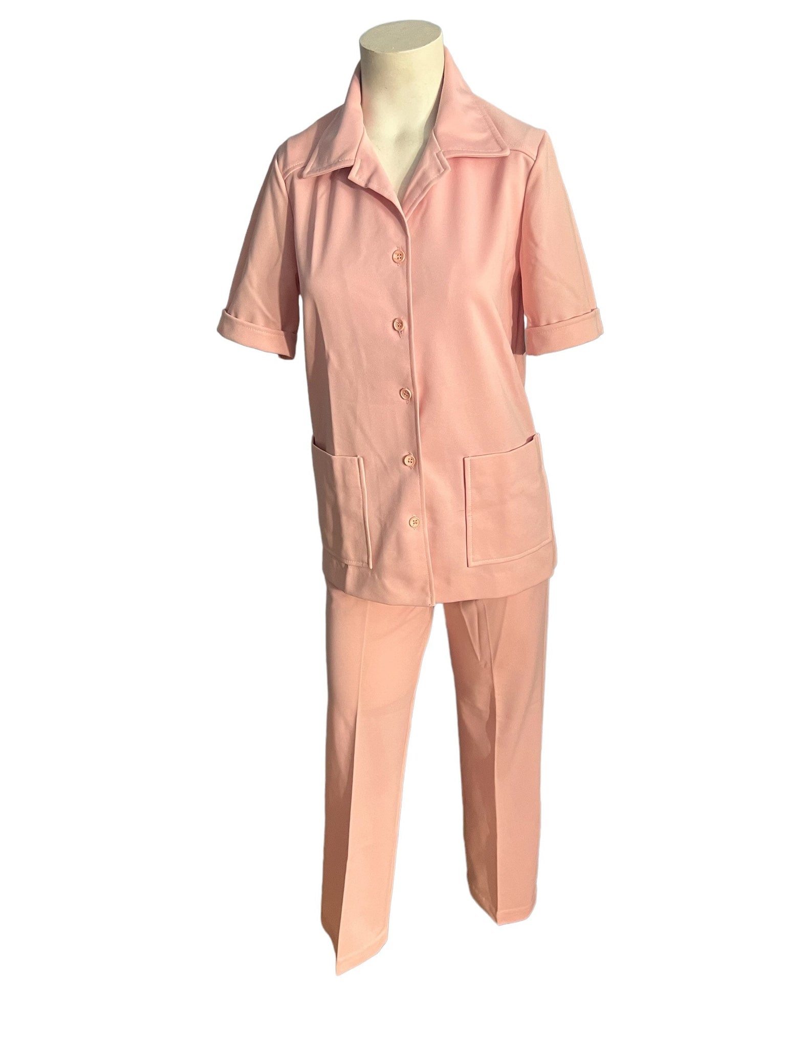 Vintage 70's pink women's leisure suit M Cos Cob