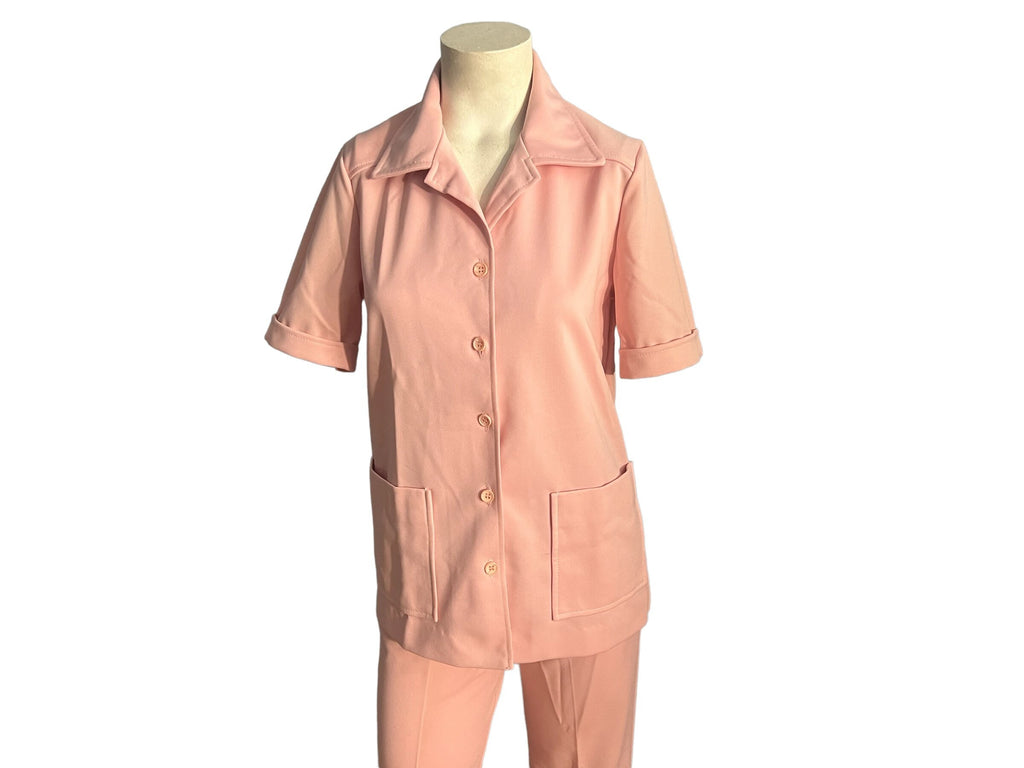 Vintage 70's pink women's leisure suit M Cos Cob