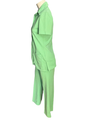 Vintage green 70's pant suit leisure M