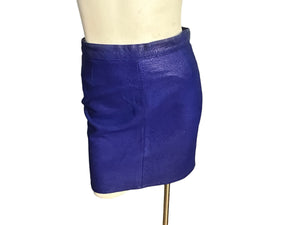 Vintage 80's purple leather mini skirt M Erez Sport M