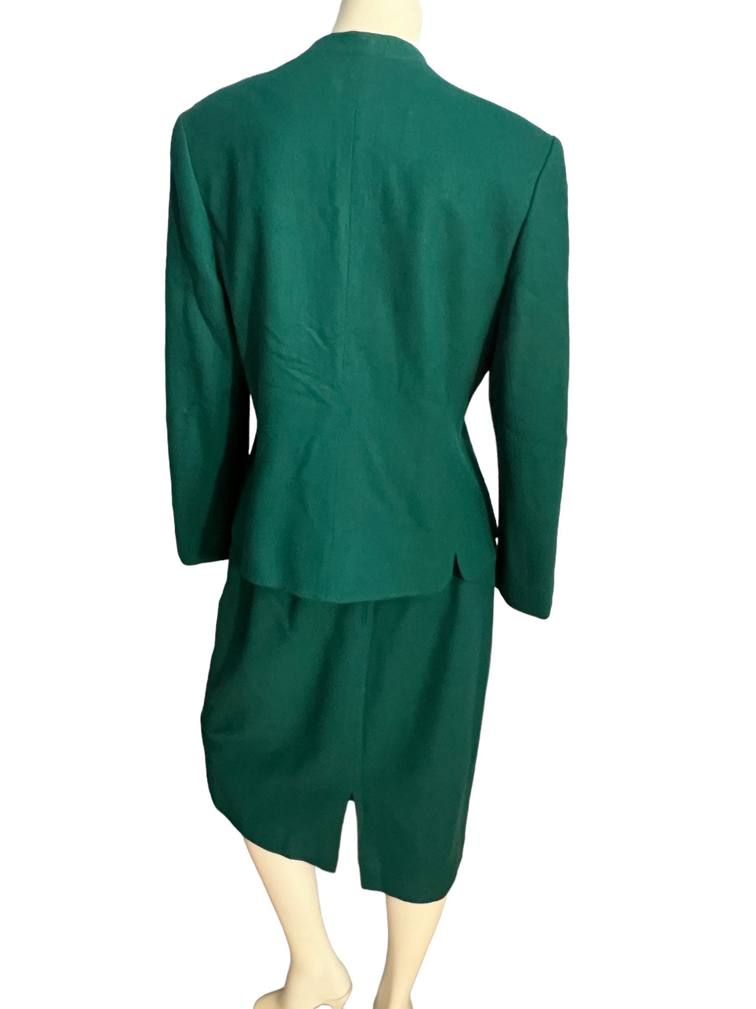 Vintage green 80's Herbert Grossman power suit 14