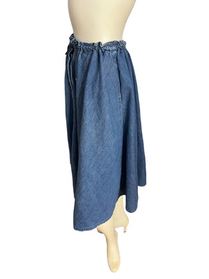 Vintage 80's full circle jean skirt M