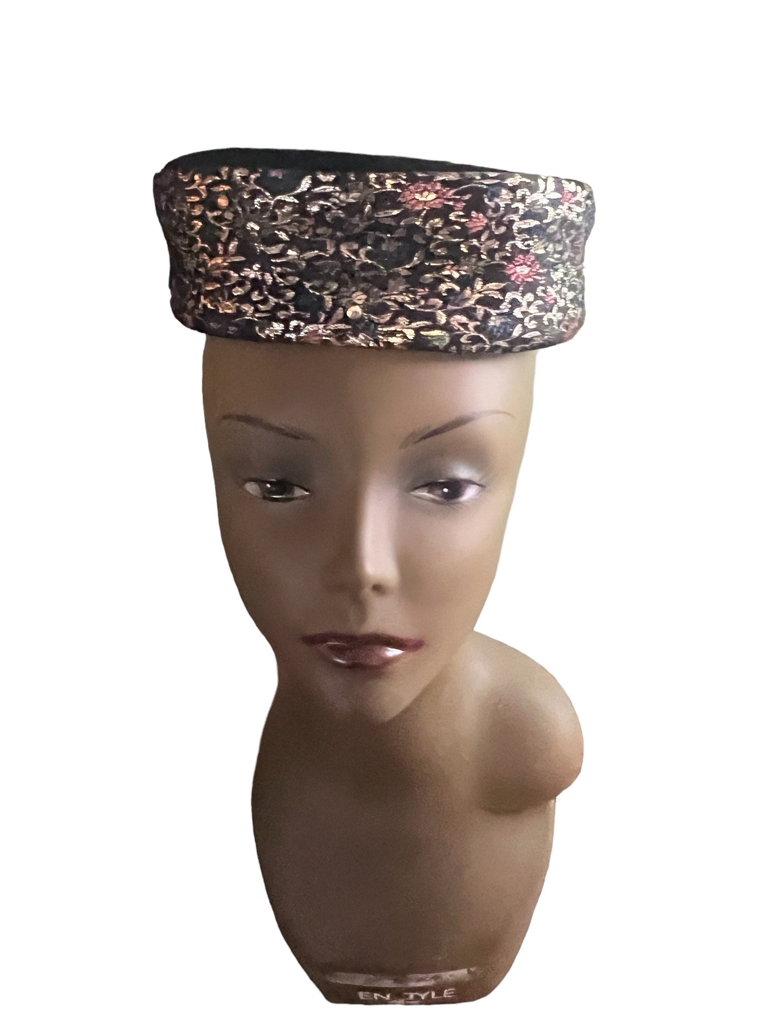 Vintage 60's metallic pillbox hat