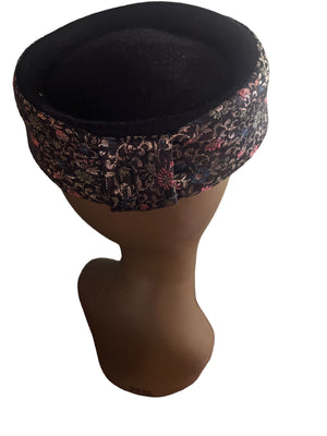 Vintage 60's metallic pillbox hat