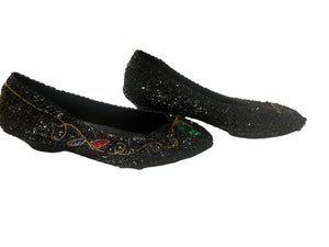 Vintage 80's sequin and bead shoes 6.5