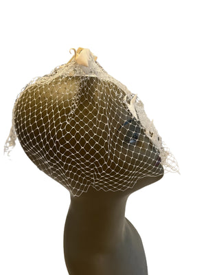 Vintage hat net with velvet bow