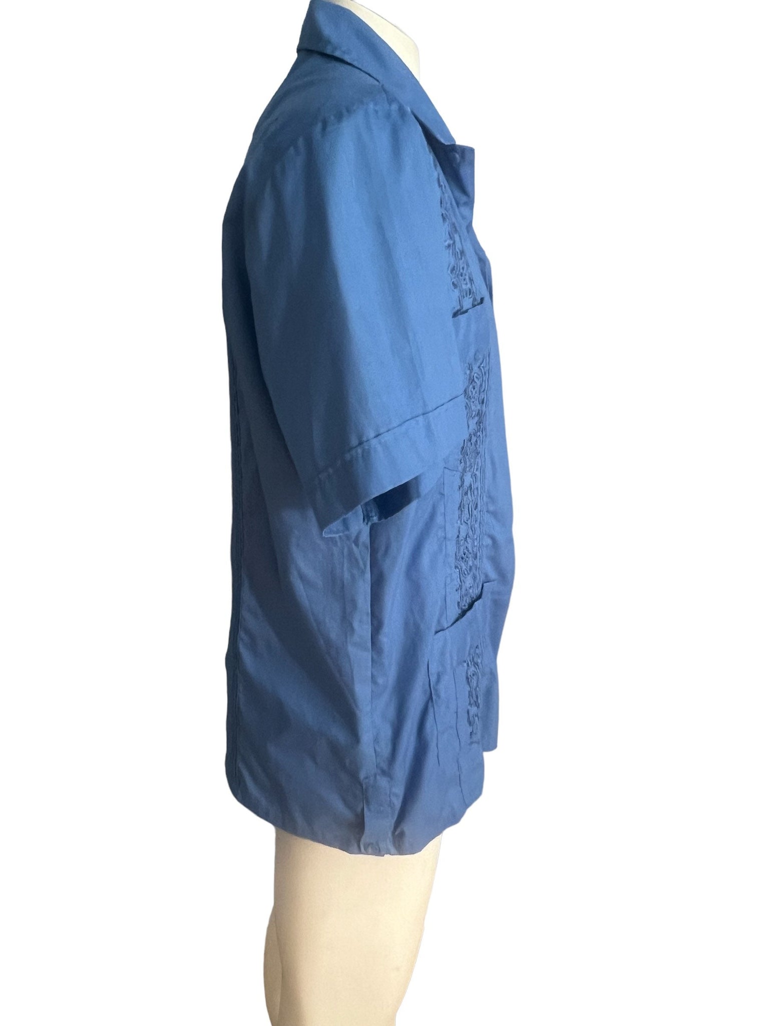 Vintage blue Guayabera shirt L