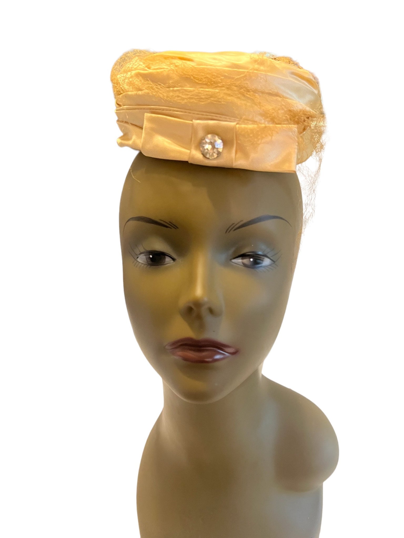 Vintage 50's satin pillbox hat