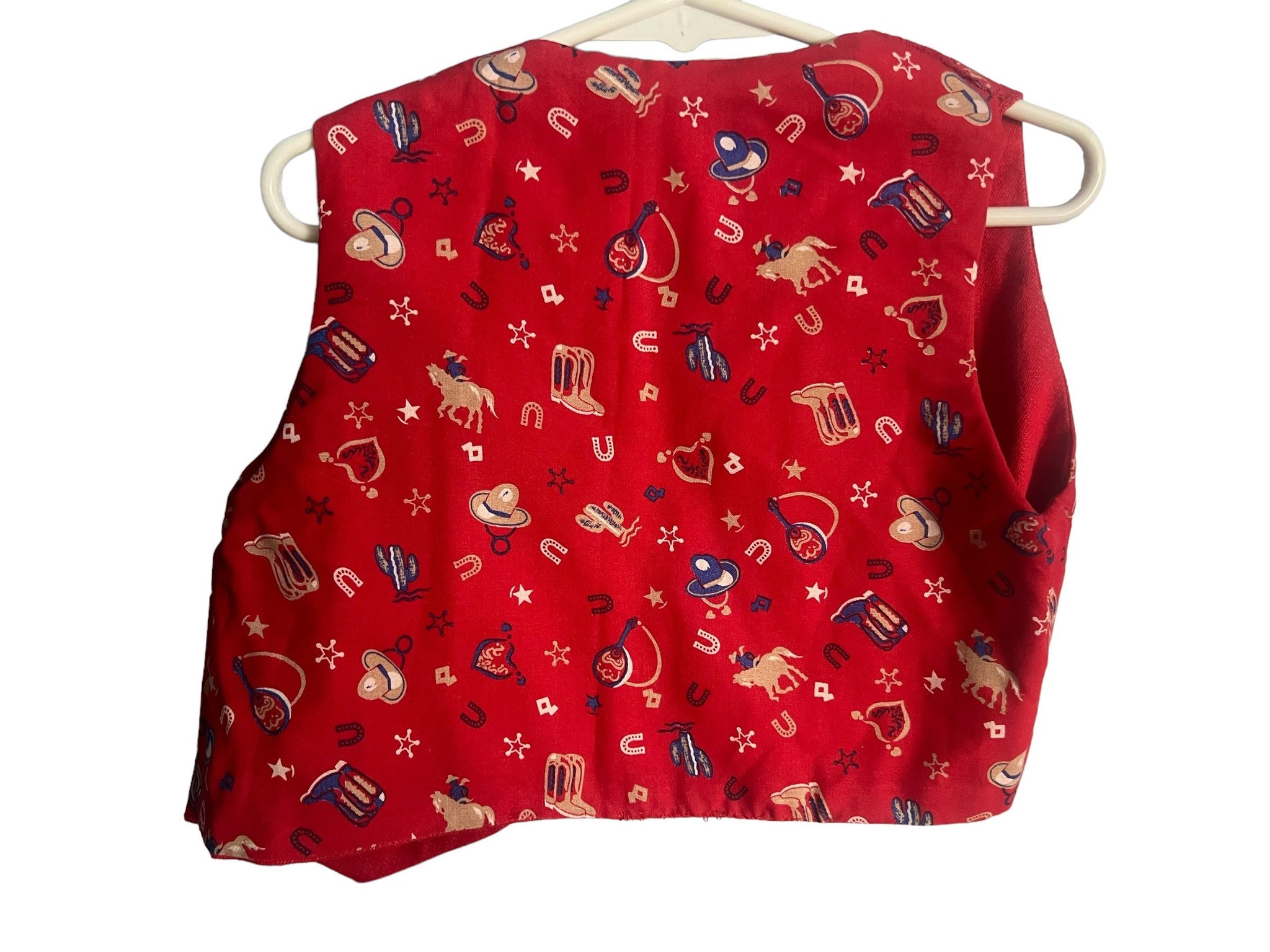 Vintage cowboy western red kids vest