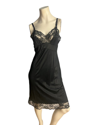 Vintage black dress slip lingerie L