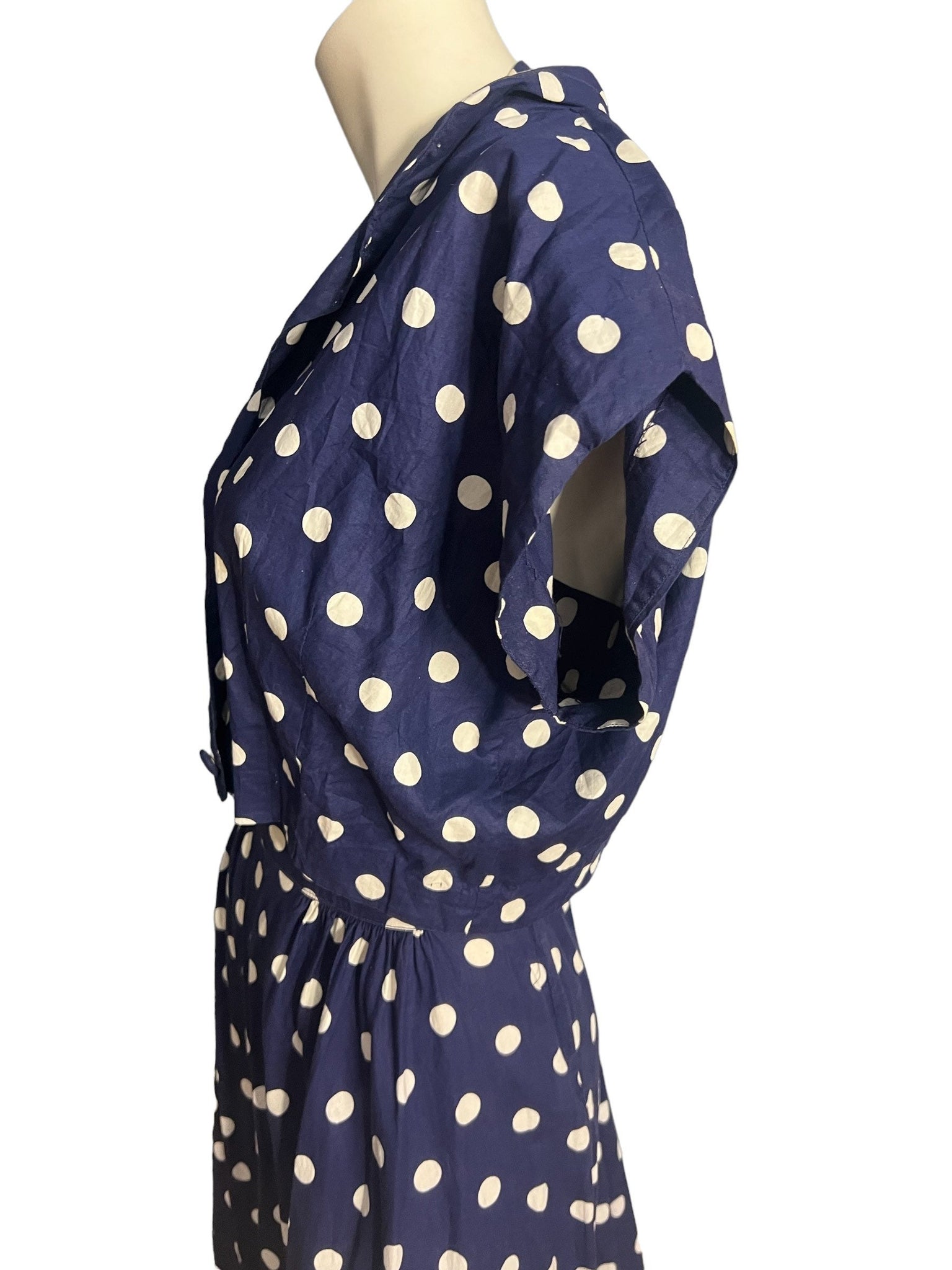 Vintage 50's blue polka dot halter dress and jacket L Wildman