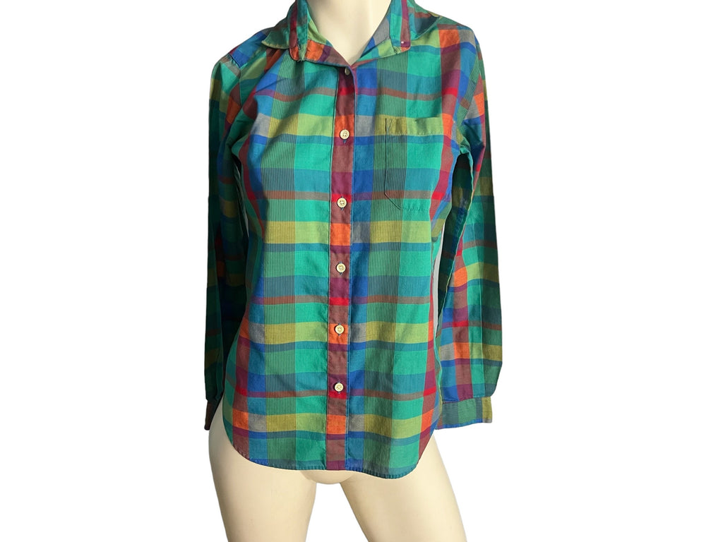 Vintage 80'a plaid shirt 8 M Sandra Ingrish