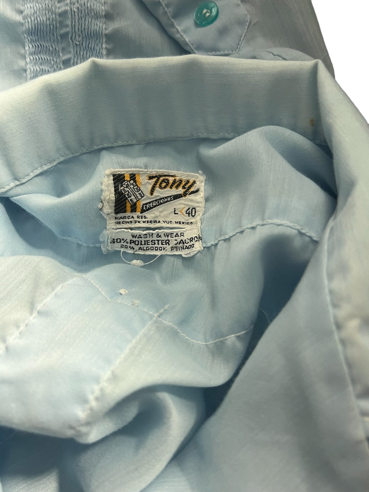Vintage men's old man embroidery shirt Tony L