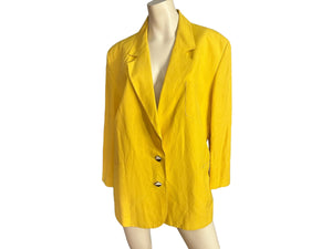 Vintage 80's yellow Peter Nygard suit jacket 14