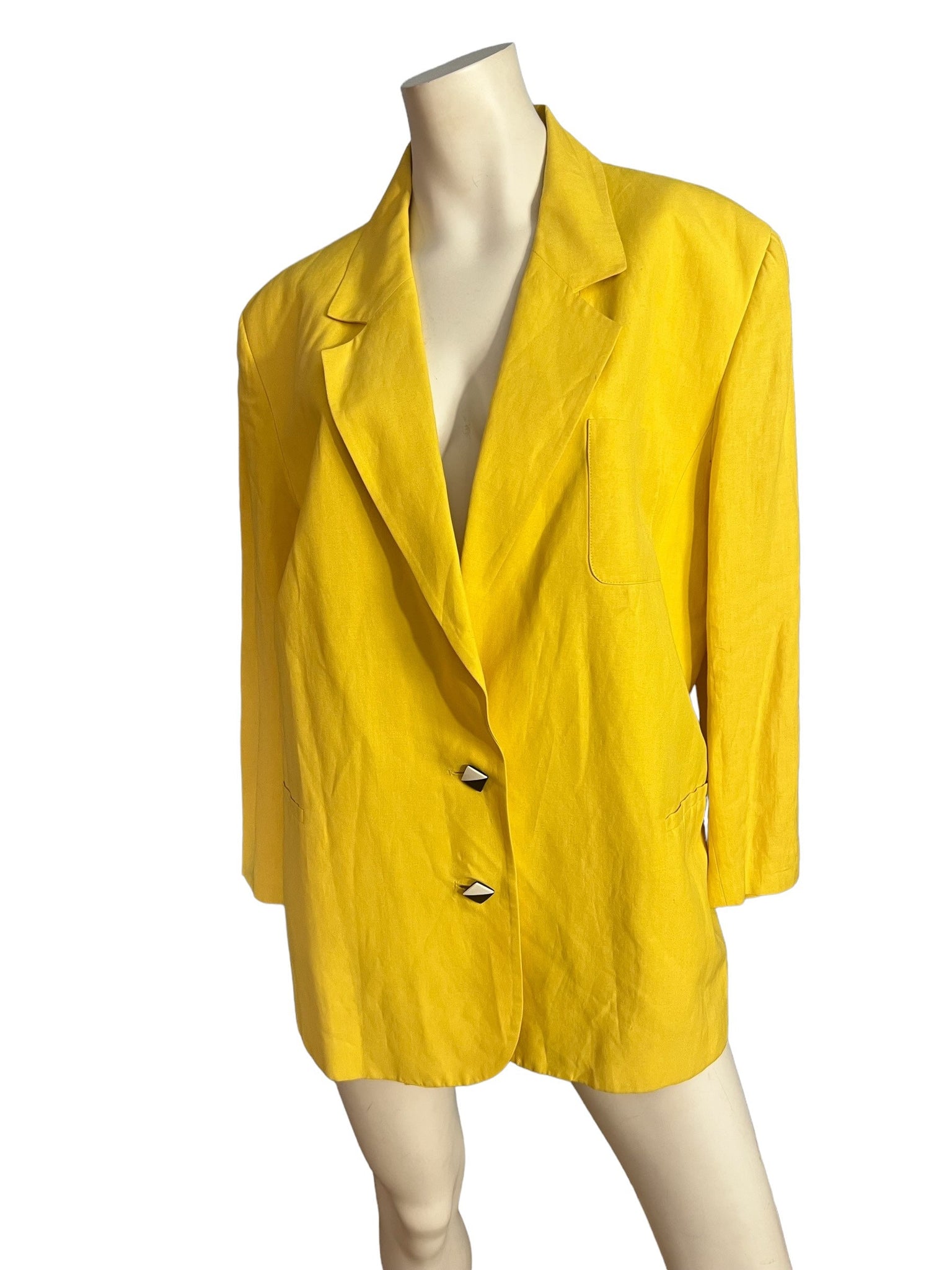 Vintage 80's yellow Peter Nygard suit jacket 14