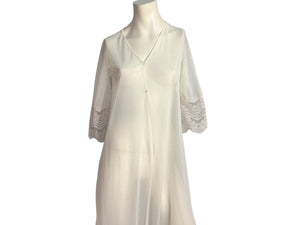 Vintage white sheer 60's robe M