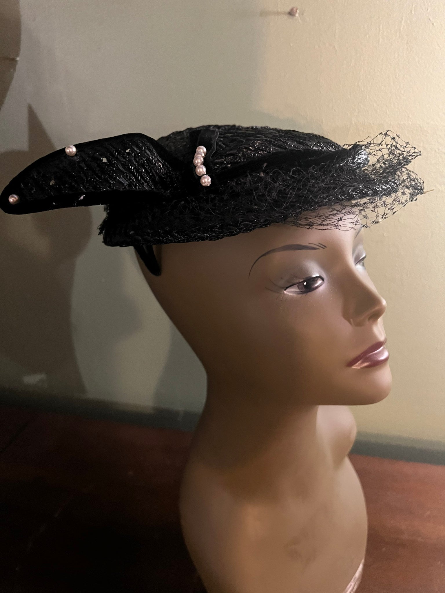 Vintage 50's hat black