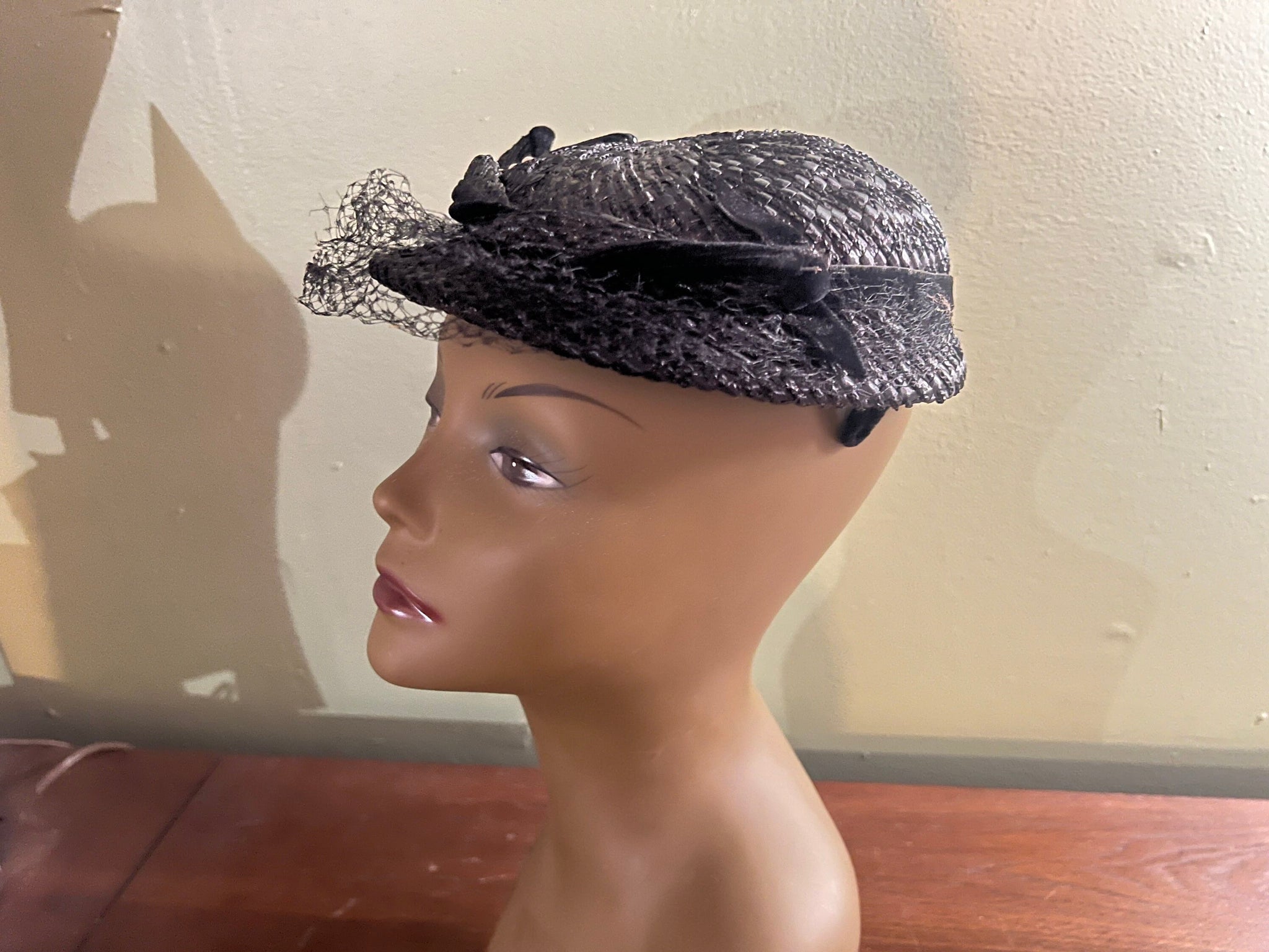 Vintage 50's hat black