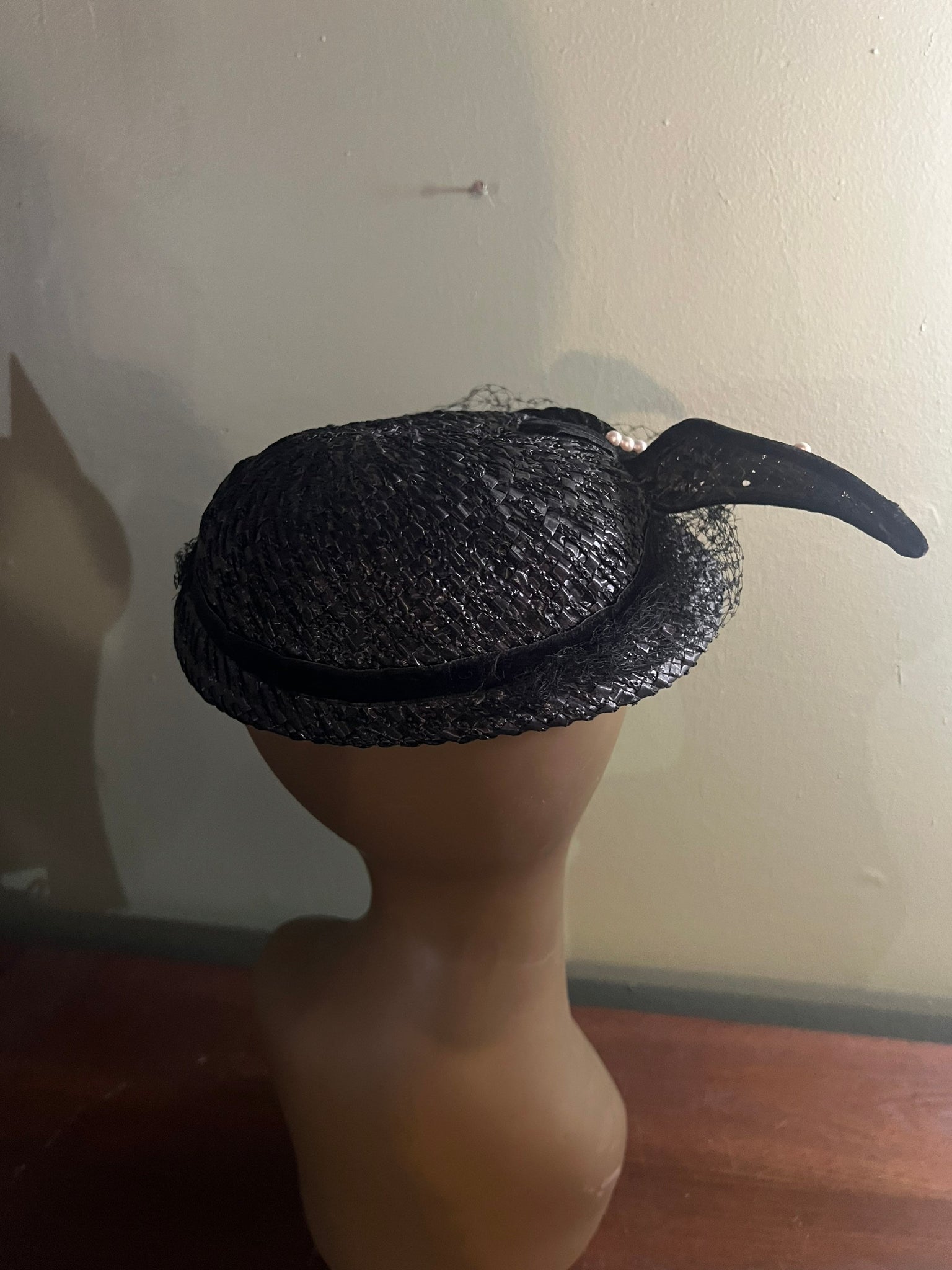 Vintage 50's hat black