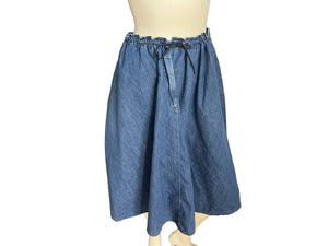 Vintage 80's full circle jean skirt M