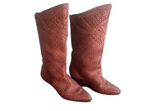 Vintage 80's brown woven boots 5.5