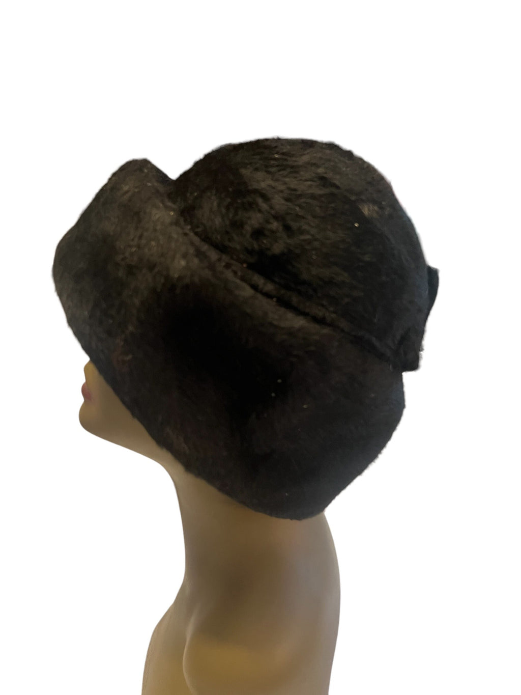 Vintage 60's black faux fur hat Shillito's